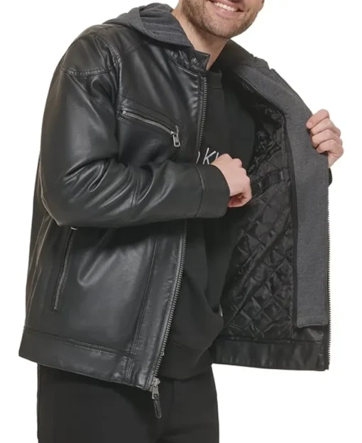 Calvin Klein Faux Leather Jacket Sale