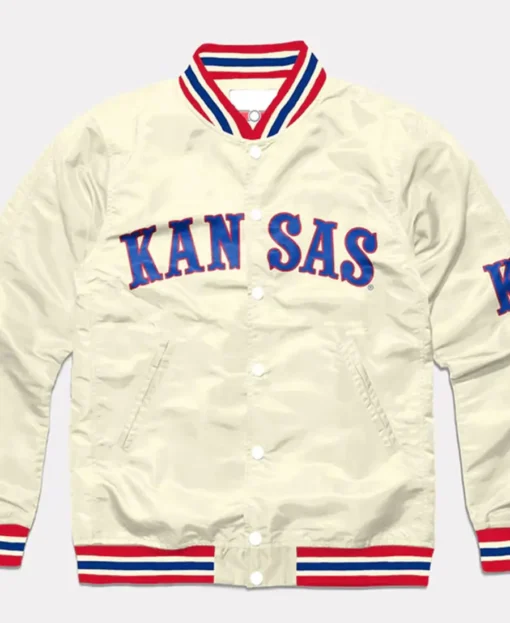 Circus Font Kansas Jayhawks Cream Jacket