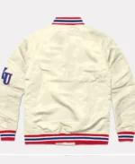 Circus Font Kansas Jayhawks Cream Satin Jacket