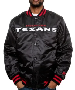 Houston Texans Black Varsity Satin Jacket