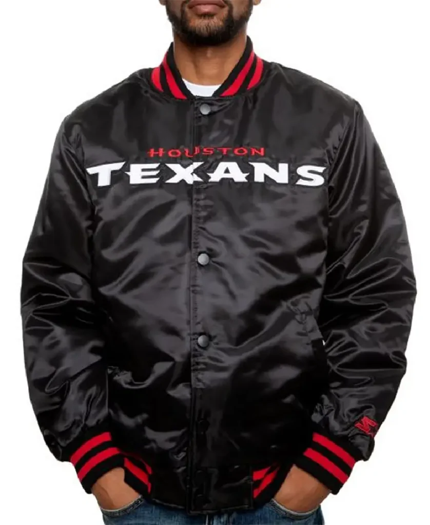 Houston Texans Black Varsity Satin Jacket