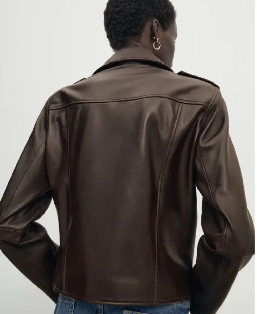 Massimo Dutti Brown Leather Jacket