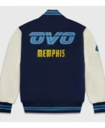 OVO Memphis Grizzlies Blue and White Varsity Jacket Sale