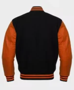 Black And Orange Varsity Jacket Men