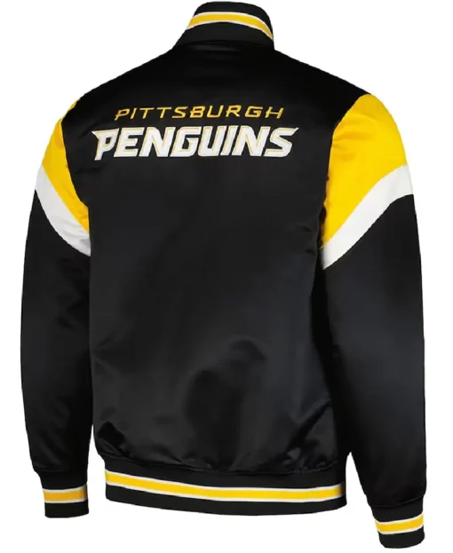 Midweight Pittsburgh Penguins Black Satin Jacket Sale