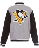 Pittsburgh Penguins Gray and Black Wool Jacket