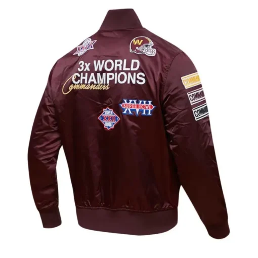 Banner Washington Commanders Championship Satin Varsity Jacket Shop