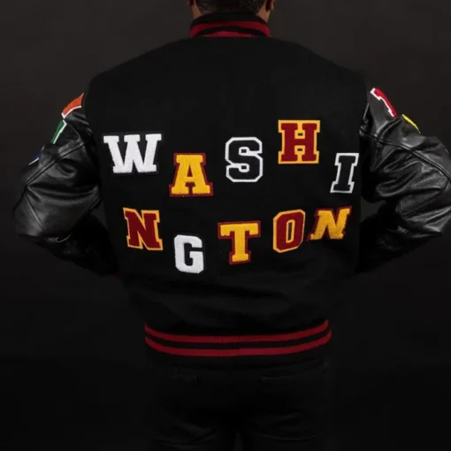 Evans Washington Commanders Black Varsity Jacket Sale