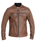 Perforated-Brown-Leather-Motorcycle-Jacket