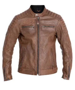 Perforated-Brown-Leather-Motorcycle-Jacket