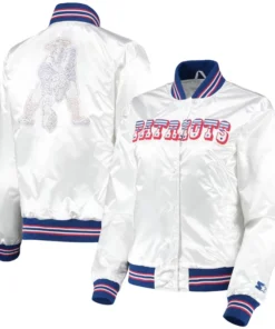 Rene-B-New-England-Patriots-Satin-White-Bomber-Jacket