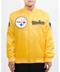 Shibata-Pittsburgh-Steelers-Yellow-Varsity-Jacket