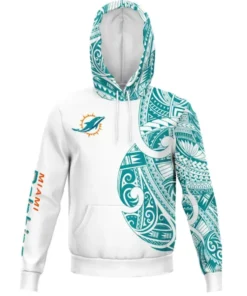 Beavers Miami Dolphins White Fleece Pullover Hoodie front