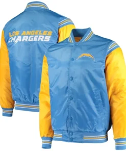 Bryan-D-Los-Angeles-Chargers-Blue-Satin-Varsity-Jacket