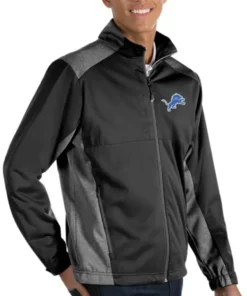 Bryden Detroit Lions Black Zip Track Jacket side