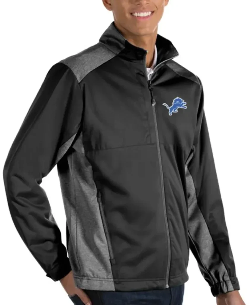Bryden Detroit Lions Black Zip Track Jacket side