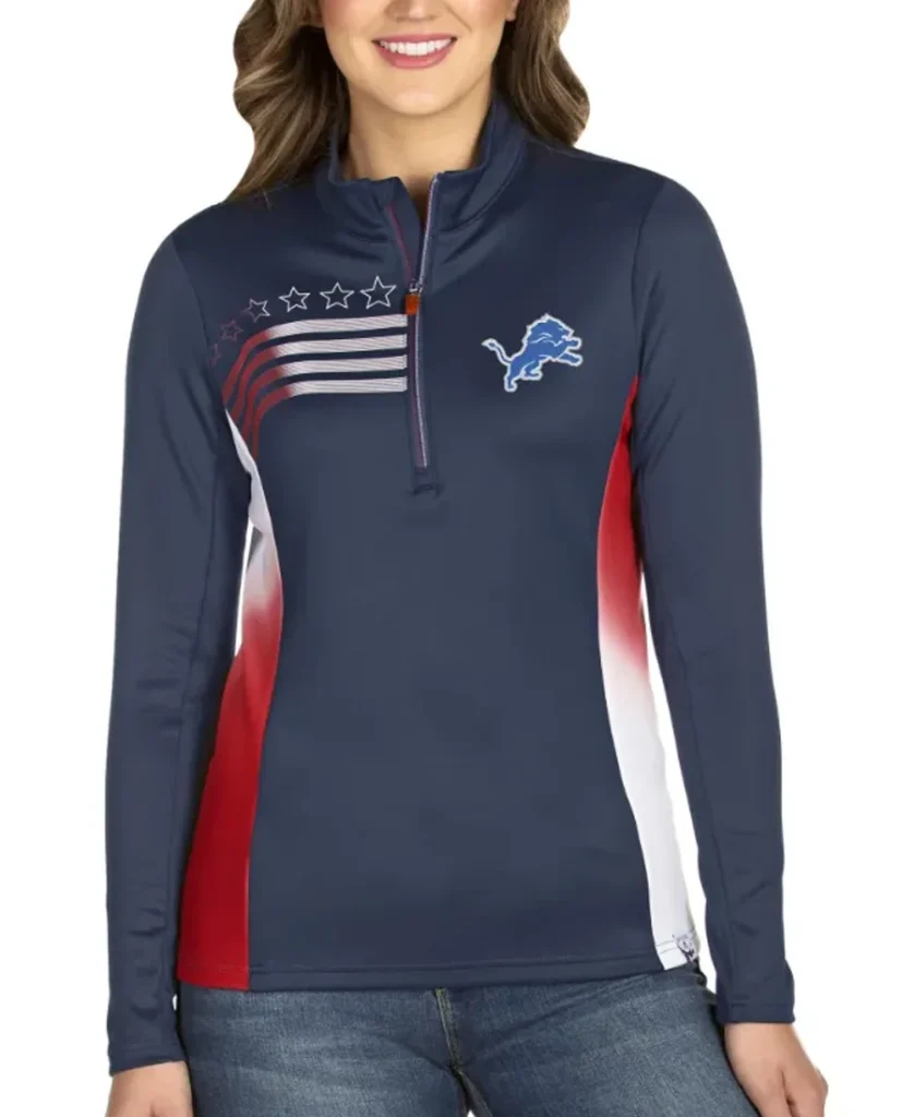 Cox Detroit Lions Half-Zip Pullover Track Jacket