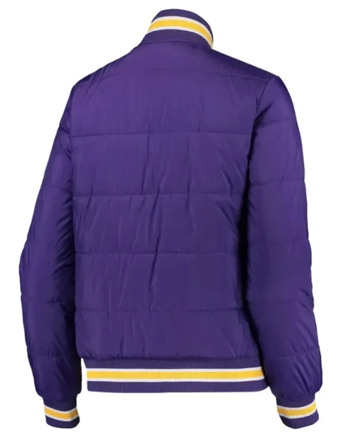 Dubois Minnesota Vikings Purple Zip Puffer Jacket back