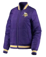 Dubois Minnesota Vikings Purple Zip Puffer Jacket front