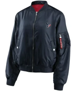 Frederick-L-Houston-Texans-Blue-Zip-Bomber-Jacket