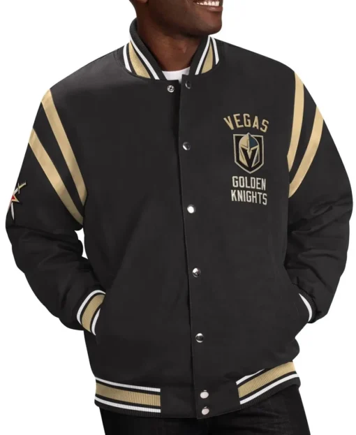 Golden Knights Tailback Black Varsity Jacket front