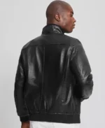 Guess Leather Jacket Mens back