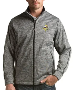 Ivan T Minnesota Vikings Zip Grey Track Jacket