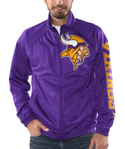 Jackson Minnesota Vikings Purple Zip Track Jacket