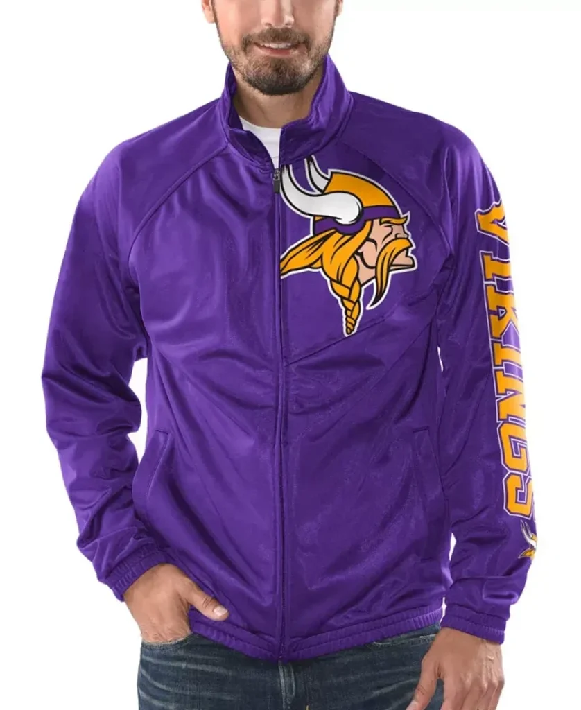 Jackson Minnesota Vikings Purple Zip Track Jacket