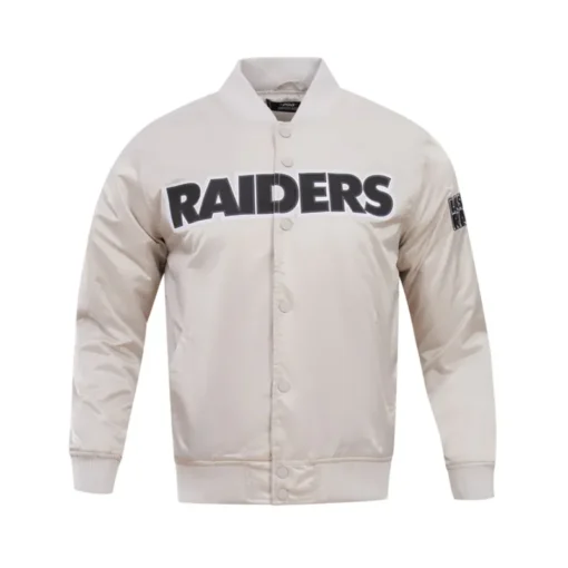 James-A-Las-Vegas-Raiders-White-Satin-Varsity-Jacket
