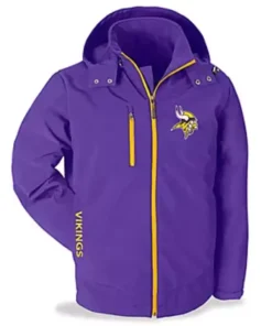 Jerry C Minnesota Vikings Purple Detachable Hooded Jacket front