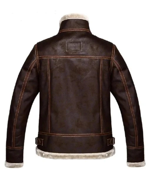 Leon Kennedy Resident Evil 4 Shearling Jacket back