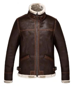 Leon Kennedy Resident Evil 4 Shearling Jacket front