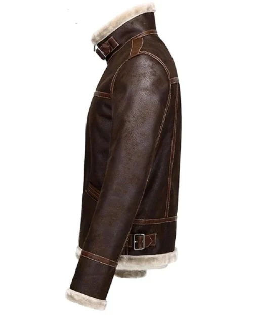 Leon Kennedy Resident Evil 4 Shearling Jacket side