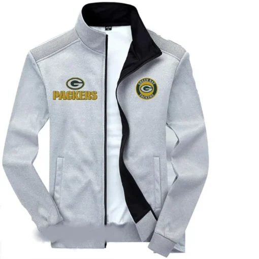 Macarthur-Green-Bay-Packers-Grey-Bomber-Zip-Jacket