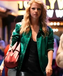 Mia Goth MaXXXine Green Jacket front