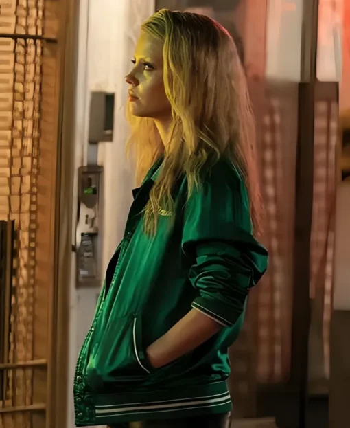 Mia Goth MaXXXine Green Jacket side