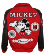 Michael Jackson Red Fleece Letterman Varsity Bomber Jacket back