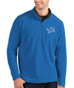 Robert M Detroit Lions Blue Track Pullover Jacket