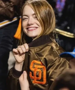 San Diego Padres Emma Stone Jacket side pose model