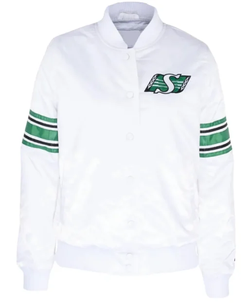 Saskatchewan Roughriders Line Up White Jacket front