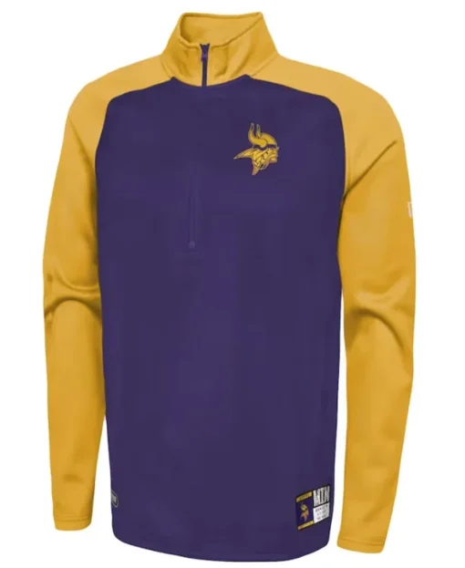 Simon A Minnesota Vikings Yellow and Purple Pullover Jacket front