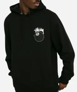 Stussy 8 Ball Black Hoodie front