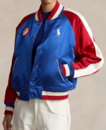 Team USA Satin Baseball Jacket front