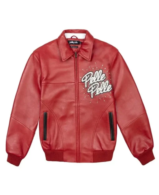 Trendy Pelle Pelle Soda Club World Famous Red Jacket front