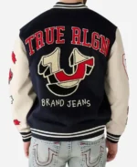 True Religion Varsity Black Jacket back