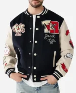 True Religion Varsity Black Jacket front