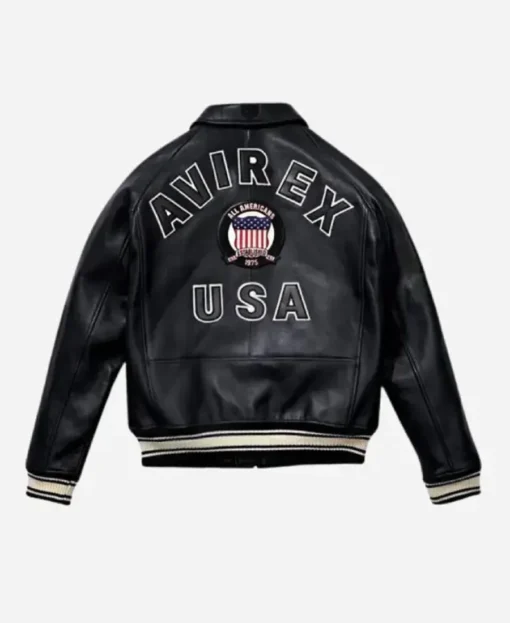 Avirex Bomber Leather Jacket back