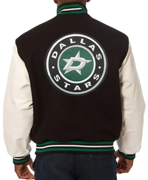 Dallas Stars Two-Tone Wool Varsity Jacket back