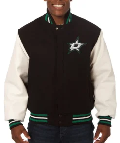 Dallas Stars Two-Tone Wool Varsity Jacket front